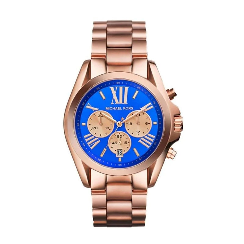 Michael Kors Bradshaw Quartz Blue Dial Rose Gold Steel Strap Watch For Women - MK5951 Buy Now By Michael Kors