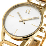 Calvin Klein Stately Silver Dial Gold Steel Strap Watch for Women - K3G23526 Buy Now By Calvin Klein