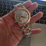 Fossil Perfect Boyfriend Mother of Pearl Dial Two Tone Steel Strap Watch for Women - ES4135 Buy Now By Fossil