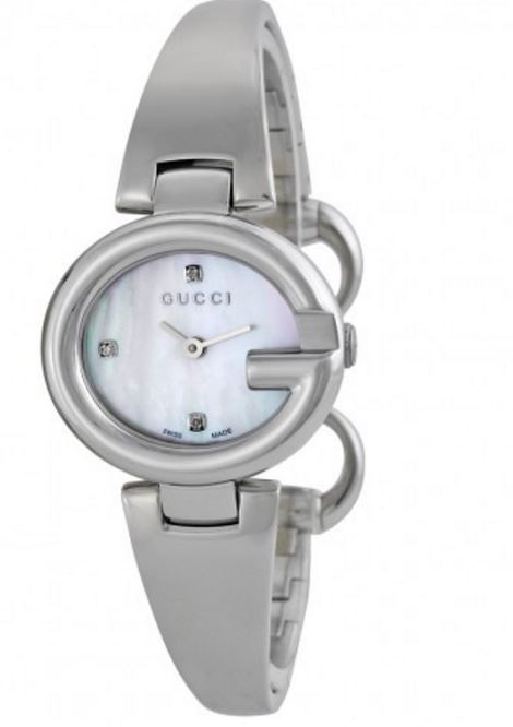 Gucci Guccissima Diamonds Mother of Pearl Dial Silver Steel Strap Watch For Women - YA134504 Buy Now By Gucci