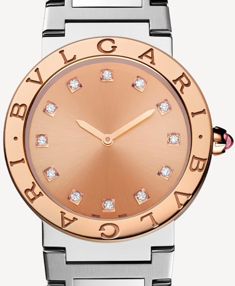 Bvlgari Bvlgari Bvlgari Resort Limited Edition Diamonds Gold Dial Silver Steel Strap Watch for Women - BVLGARI103682 Buy Now By Bvlgari