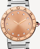 Bvlgari Bvlgari Bvlgari Resort Limited Edition Diamonds Gold Dial Silver Steel Strap Watch for Women - BVLGARI103682 Buy Now By Bvlgari