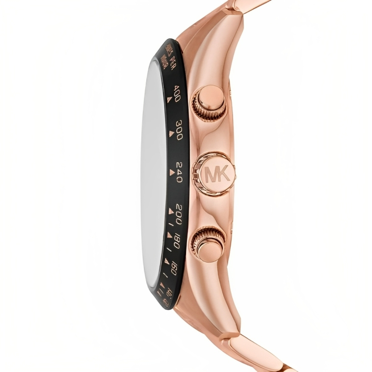 Michael Kors Layton Chronograph Black Dial Rose Gold Steel Strap Watch For Men - MK8824 Buy Now By Michael Kors