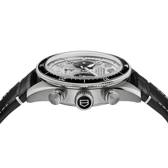 Tag Heuer Autavia Chronometer Flyback Chronograph Silver Dial Black Leather Strap Watch for Men - CBE511B.FC8279 Buy Now By Tag Heuer