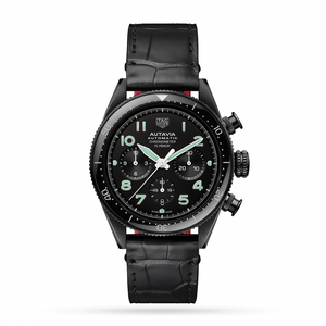 Tag Heuer Autavia Chronometer Flyback Chronograph Black Dial Black Leather Strap Watch for Men - CBE511C.FC8280 Buy Now By Tag Heuer