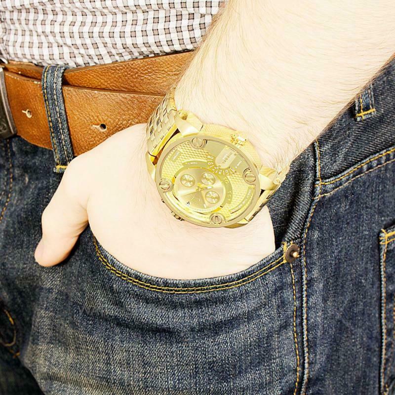 Diesel Big Daddy Analog Gold Dial Gold Stainless Steel Watch For Men - DZ7287 Buy Now By Diesel