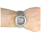 Fossil Modern Machine Automatic Silver Dial Silver Steel Strap Watch for Men - ME3081 Buy Now By Fossil