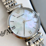 Emporio Armani T Bar Mother of Pearl Dial Steel Strap Watch For Women - AR1682 Buy Now By Emporio Armani