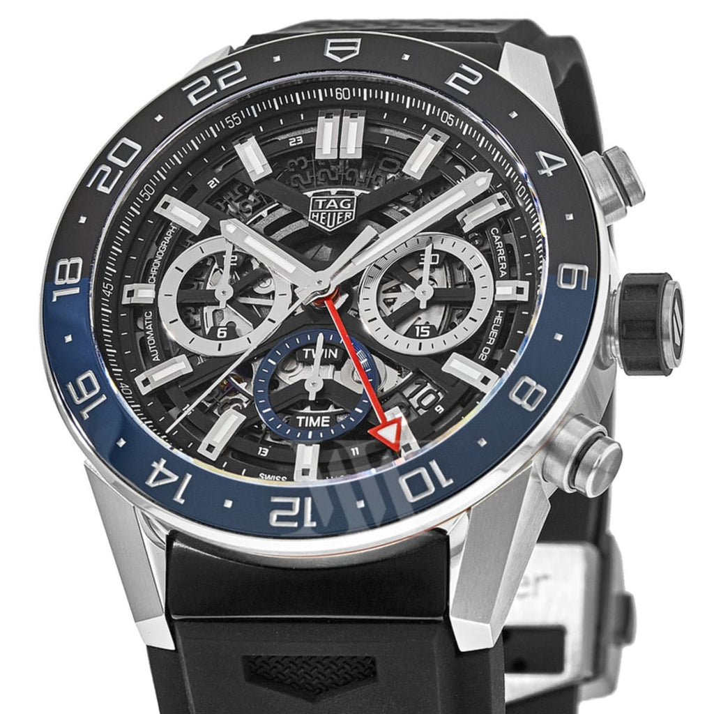 Tag Heuer Carrera Automatic Chronograph Steel & Ceramic Black Dial Black Rubber Strap Watch for Men - CBG2A1Z.FT6157 Buy Now By Tag Heuer