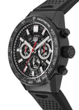 Tag Heuer Carrera Chronograph Steel & Ceramic Black Dial Black Rubber Strap Watch for Men - CBG2090.FT6145 Buy Now By Tag Heuer