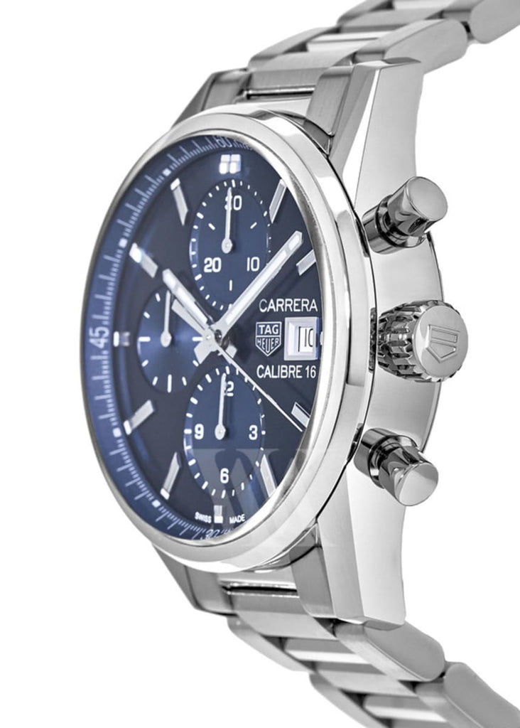 Tag Heuer Carrera Chronograph 41mm Blue Dial Silver Steel Strap Watch for Men - CBK2112.BA0715 Buy Now By Tag Heuer