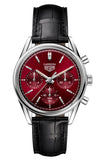 Tag Heuer Carrera Automatic Chronograph Red Dial Black Leather Strap Watch for Men - CBK221G.FC6479 Buy Now By Tag Heuer