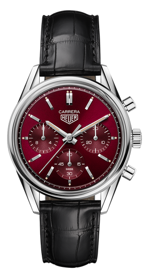 Tag Heuer Carrera Automatic Chronograph Red Dial Black Leather Strap Watch for Men - CBK221G.FC6479 Buy Now By Tag Heuer