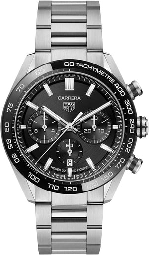 Tag Heuer Carrera Automatic Chronograph Black Dial Silver Steel Strap Watch for Men - CBN2A1B.BA0643 Buy Now By Tag Heuer