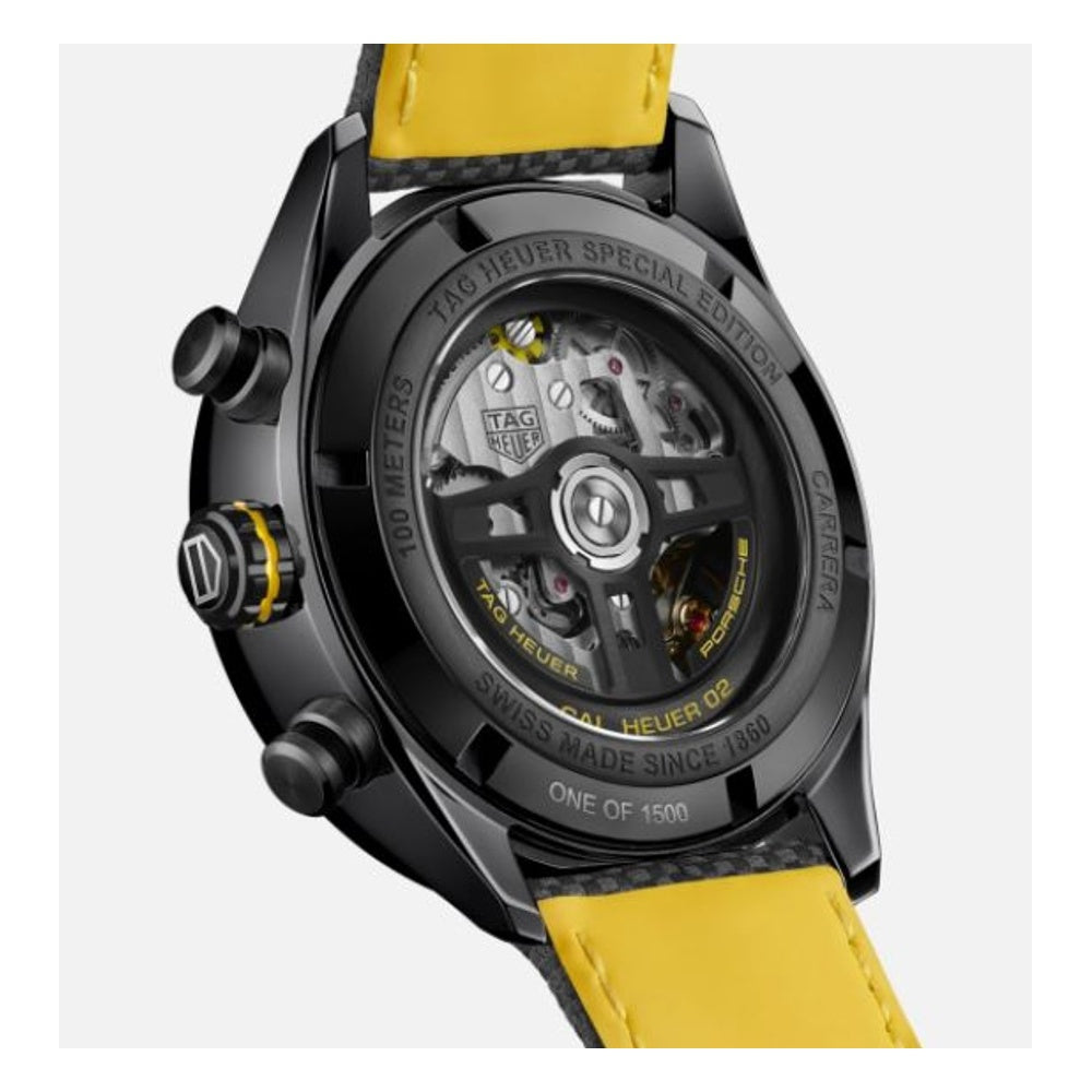 Tag Heuer Carrera x Porsche Automatic Chronograph Black Dial Black Nylon Strap Watch for Men - CBN2A1H.FC6512 Buy Now By Tag Heuer