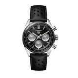 Tag Heuer Carrera Automatic Chronograph Black Dial Black Leather Strap Watch for Men - CBS2210.FC6534 Buy Now By Tag Heuer