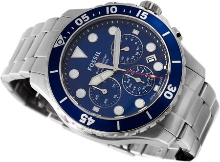Fossil FB-03 Chronograph Blue Dial Silver Steel Strap Watch for Men - FS5724 Buy Now By Fossil