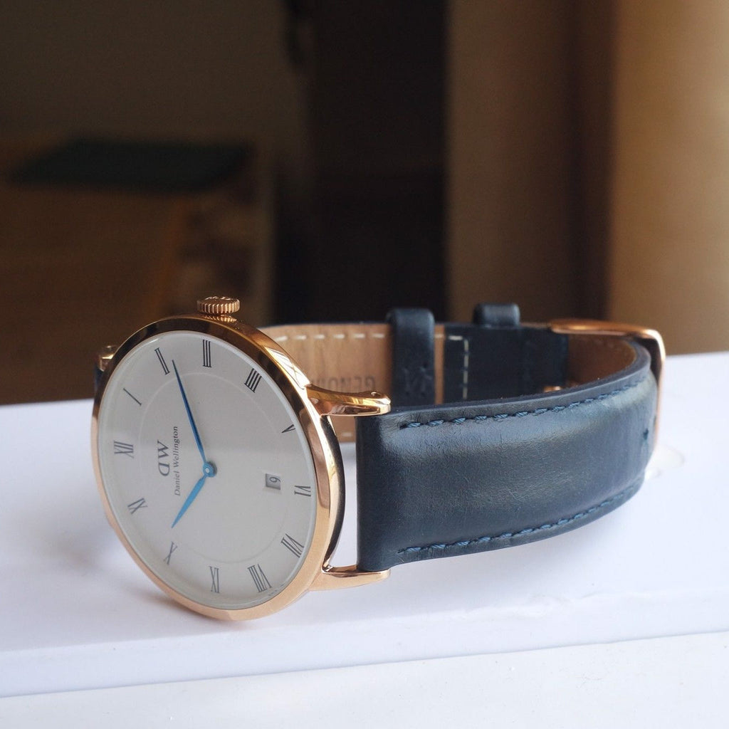 Daniel Wellington Dapper Somerset White Dial Blue Leather Strap Watch For Men - DW00100193 Buy Now By Daniel Wellington
