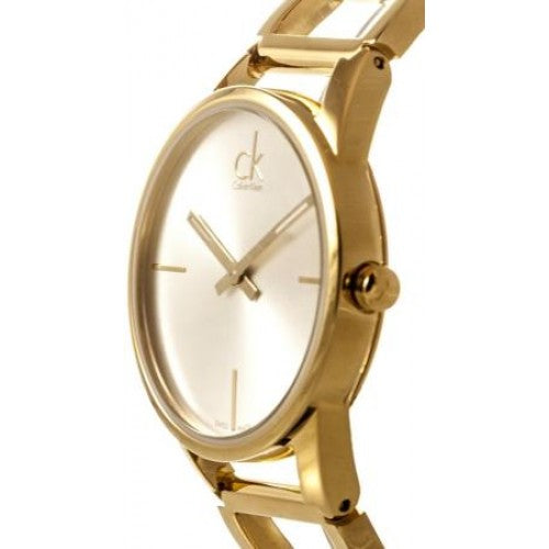 Calvin Klein Stately Silver Dial Gold Steel Strap Watch for Women - K3G23526 Buy Now By Calvin Klein