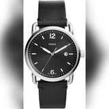 Fossil The Commuter Black Dial Black Leather Strap Watch for Men - FS5406 Buy Now By Fossil