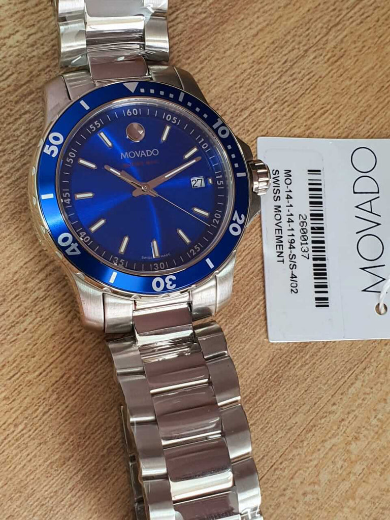 Movado Series 800 Blue Dial Silver Steel Strap Watch For Men - 2600137 Buy Now By Movado
