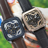 Fossil Inscription Automatic Skeleton Blue Dial Brown Leather Strap Watch for Men - BQ2571 Buy Now By Fossil