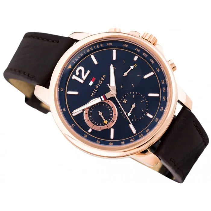 Tommy Hilfiger London Chronograph Blue Dial Brown Leather Strap Watch for Men - 1791532 Buy Now By Tommy Hilfiger
