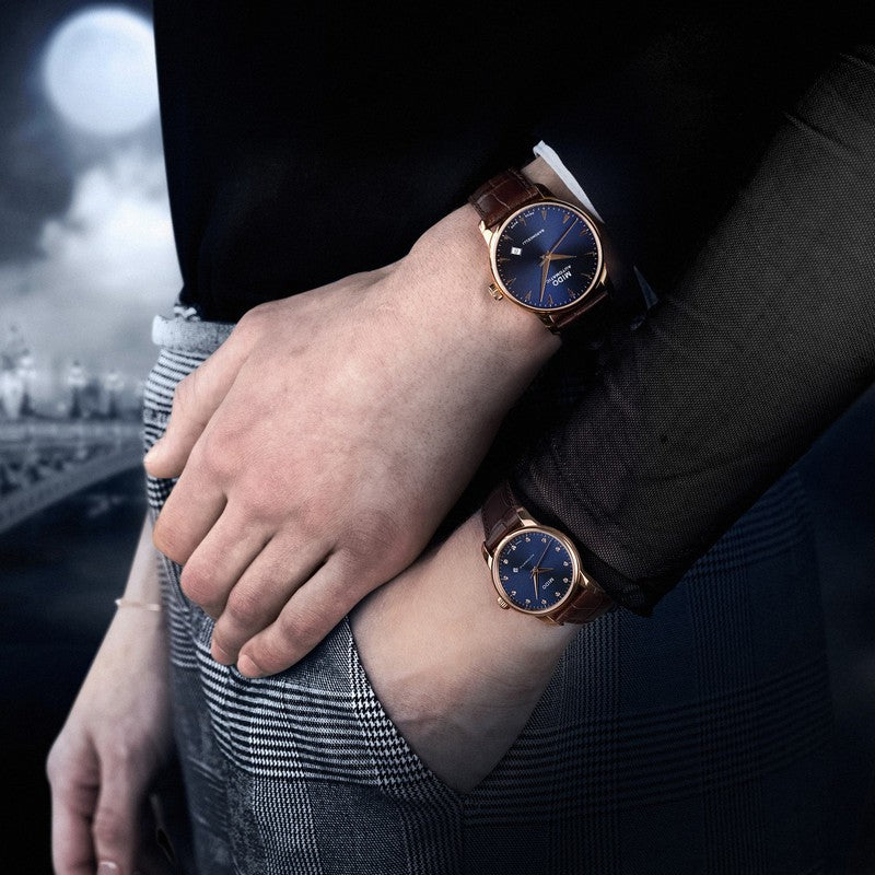 Mido Baroncelli Automatic Midnight Blue Dial Brown Leather Strap Watch For Women - M7600.3.65.8 Buy Now By Mido