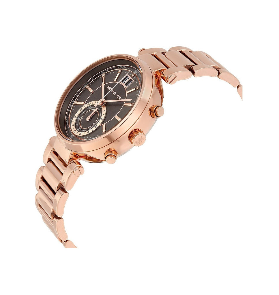 Michael Kors Sawyer Rose Gold Dial Rose Gold Steel Strap Watch for Women - MK6226 Buy Now By Michael Kors