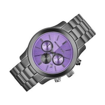 Michael Kors Runway Chronograph Purple Dial Black Steel Strap Watch For Women - MK5954 Buy Now By Michael Kors