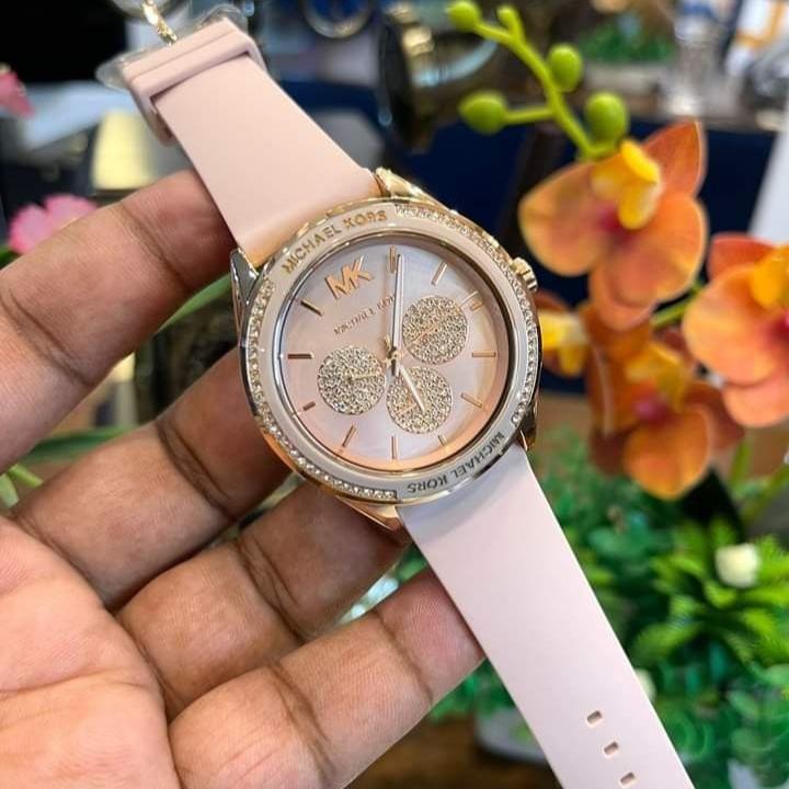 Michael Kors Quartz Pink Dial Pink Silicone Strap Watch For Women - MK6946 Buy Now By Michael Kors