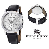 Burberry The City Chronograph White Dial Black Leather Strap Watch for Men - BU9355 Buy Now By Burberry