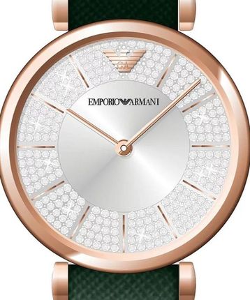 Emporio Armani Pro Planet Analog Silver Dial Green Leather Strap Watch For Women - AR11517 Buy Now By Emporio Armani