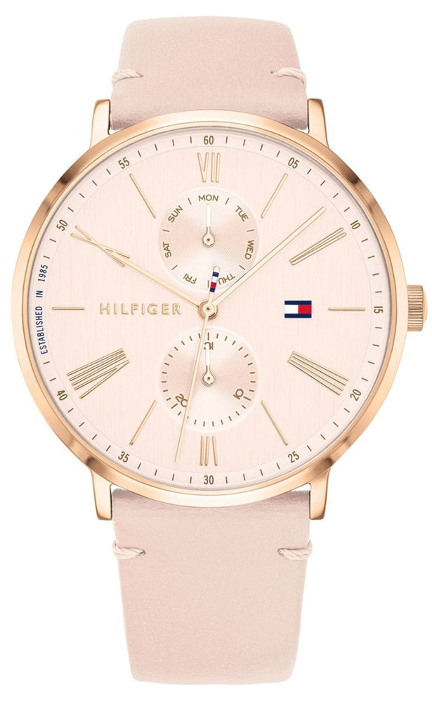 Tommy Hilfiger Jenna Analog Pink Dial Pink Leather Strap Watch for Women - 1782071 Buy Now By Tommy Hilfiger