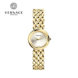 Versace V Flare Diamonds Silver Dial Gold Steel Strap Watch for Women - VEBN00918 Buy Now By Versace