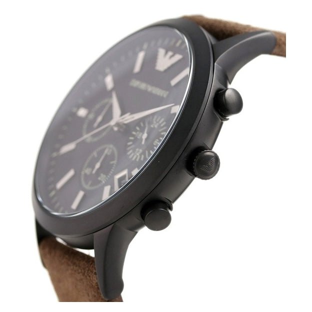 Emporio Armani Chronograph Black Dial Brown Leather Strap Watch For Men - AR11078 Buy Now By Emporio Armani