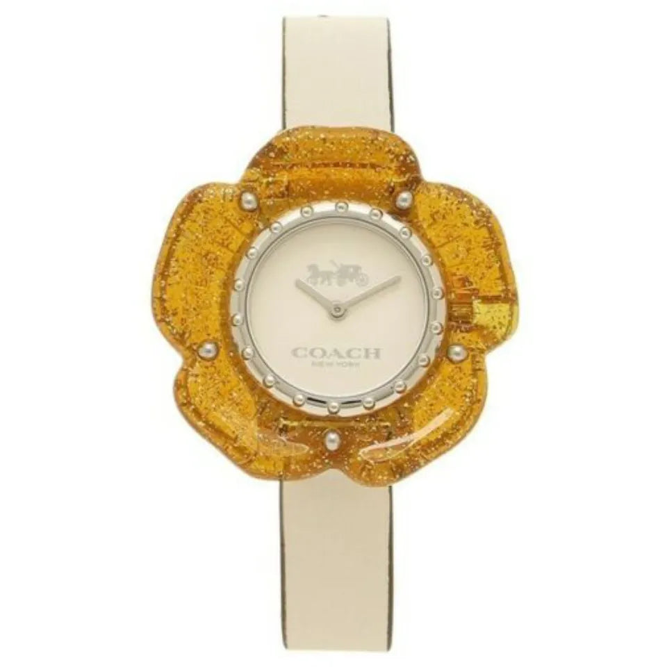 Coach Perry White Dial Beige Leather Strap Watch for Women - 14503050 Buy Now By Coach