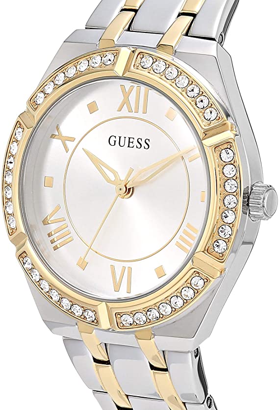 Guess Cosmo Diamonds Silver Dial Two Tone Steel Strap Watch for Women - GW0033L4 Buy Now By Guess