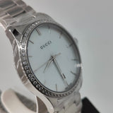 Gucci G Timeless Mother of Pearl White Dial Silver Steel Strap Watch For Women - YA126444 Buy Now By Gucci