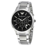 Emporio Armani Classic Chronograph Black Dial Silver Steel Strap Watch For Men - AR2434 Buy Now By Emporio Armani
