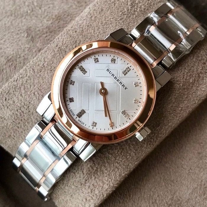 Burberry The City Silver Dial Two Tone Steel Strap Watch for Women - BU9214 Buy Now By Burberry