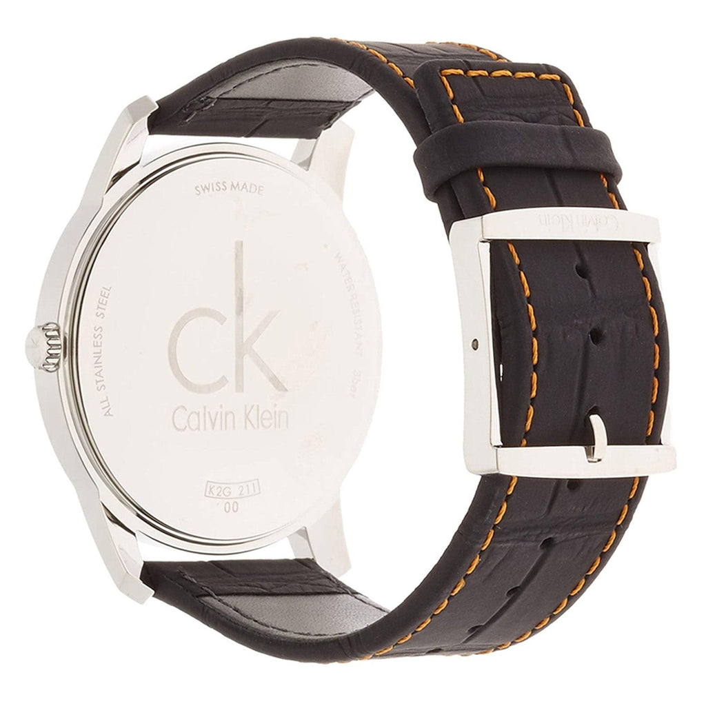 Calvin Klein City Black Dial Black Leather Strap Watch for Men - K2G211C1 Buy Now By Calvin Klein