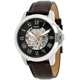 Fossil Grant Automatic Skeleton Black Dial Brown Leather Strap Watch for Men - ME3100 Buy Now By Fossil