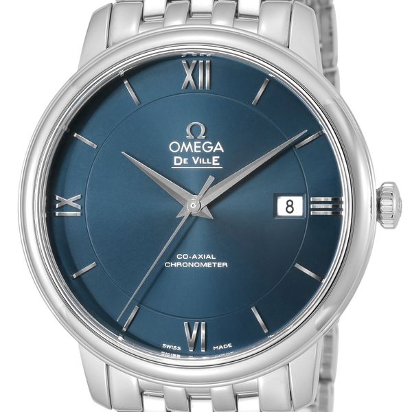Omega De Ville Prestige Co-Axial Orbis Blue Dial Silver Steel Strap Watch for Men - 424.10.40.20.03.001 Buy Now By Omega