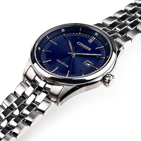 Citizen Eco Drive Blue Dial Silver Steel Strap Watch For Men - BM7250-56L Buy Now By Citizen