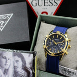 Guess Catalina Blue Gold Tone Blue Silicone Strap Watch For Women - W0562L2 Buy Now By Guess