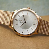 Calvin Klein Minimal White Dial Rose Gold Mesh Bracelet Watch for Men - K3M21626 Buy Now By Calvin Klein