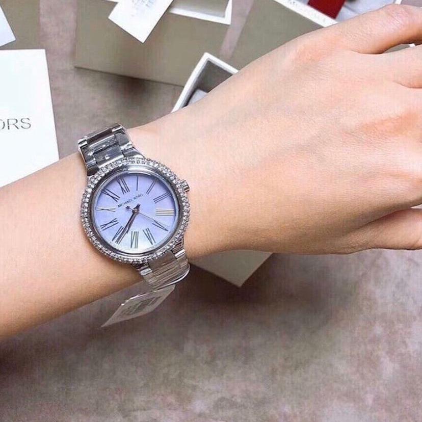 Michael Kors Taryn Mother of Pearl Purple Dial Silver Steel Strap Watch For Women - MK6562 Buy Now By Michael Kors