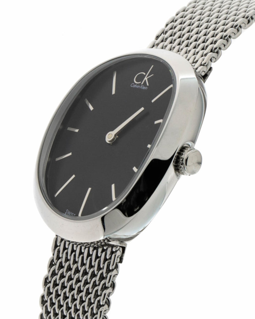 Calvin Klein Incentive Black Dial Silver Mesh Bracelet Watch for Women - K3P23121 Buy Now By Calvin Klein