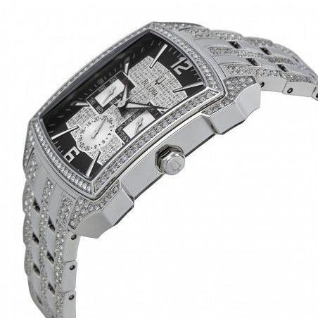 Bulova Crystal Collection Black Dial Silver Steel Strap Watch for Men - 98C108 Buy Now By Bulova